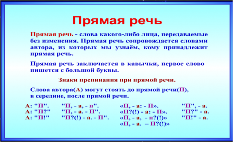 Образец прямой речи в диалоге